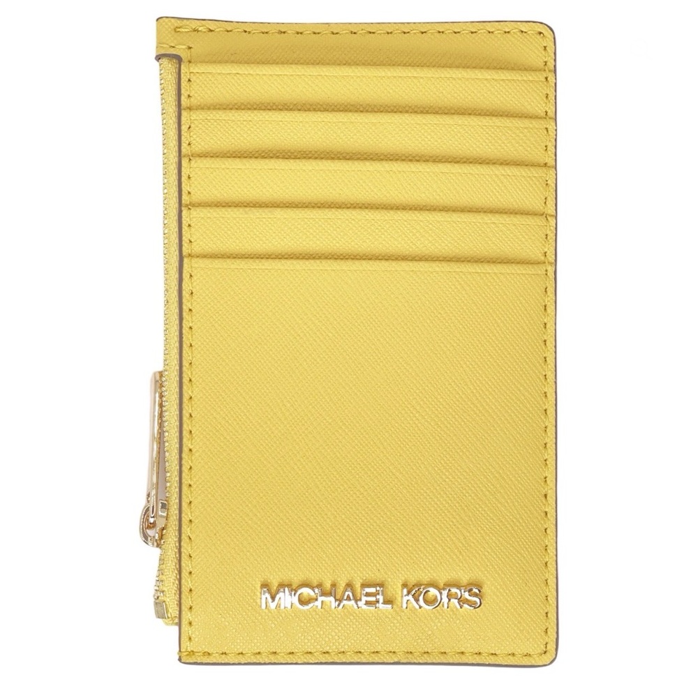 NWT $188 Michael Kors Jet Set Travel  Saffiano Leather Zip Card Case